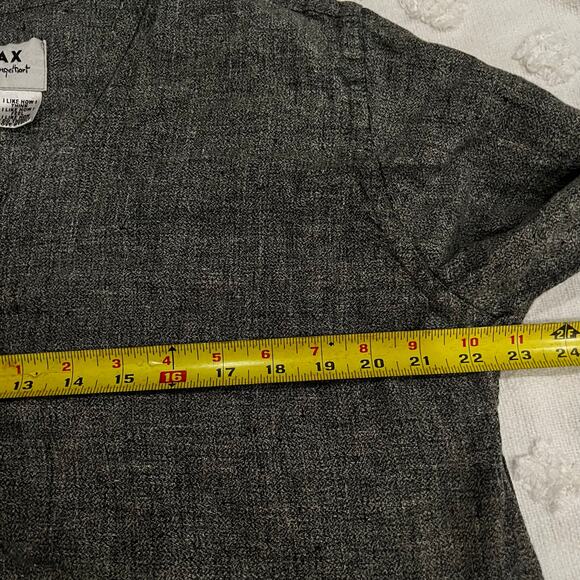 Flax 100% Linen Long Sleeve Top Gray Size M Artsy Boho Minimalist Beach Coastal - Picture 7 of 7